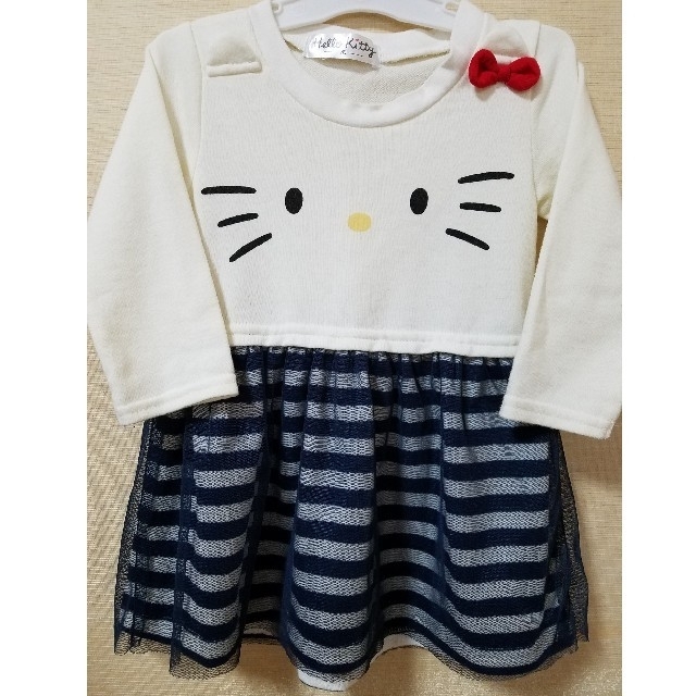 ハローキティ(ハローキティ)のキティちゃんワンピ♡80 キッズ/ベビー/マタニティのベビー服(~85cm)(ワンピース)の商品写真