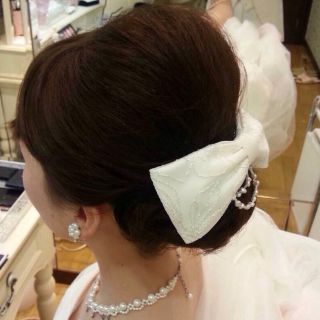 ウエディング♡リボンボンネ(ヘアピン)