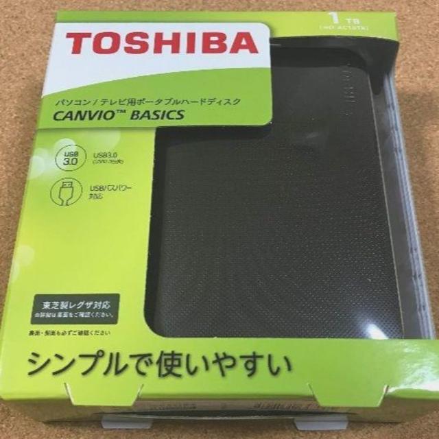 東芝(トウシバ)の値引【新品】TOSHIBA ポータブルハードディスク 1TB HD-AC10TK スマホ/家電/カメラのPC/タブレット(PC周辺機器)の商品写真