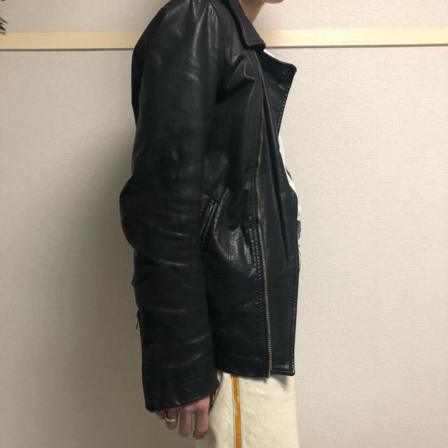 Rick Owens(リックオウエンス)の【定価20万】 Rick Owens ダブルライダース メンズのジャケット/アウター(レザージャケット)の商品写真