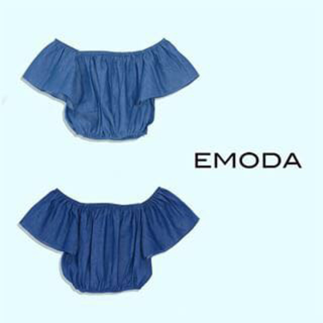 EMODA(エモダ)のEMODA デニムオフショルトップス レディースのトップス(カットソー(半袖/袖なし))の商品写真