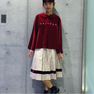 コムデギャルソン(COMME des GARCONS)のトリココムデギャルソン  リネンとベロアスカート(ロングスカート)