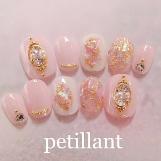 スワロフスキー*pinkシェルNo86 コスメ/美容のネイル(つけ爪/ネイルチップ)の商品写真