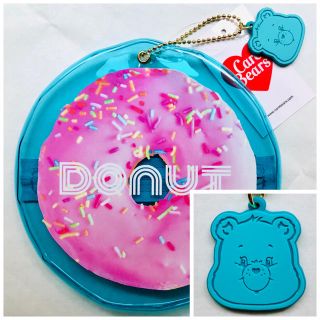 ケアベア(CareBears)の新品 ケアベア ビニールポーチ スイーツダイカットポーチ ドーナツデザイン(ポーチ)