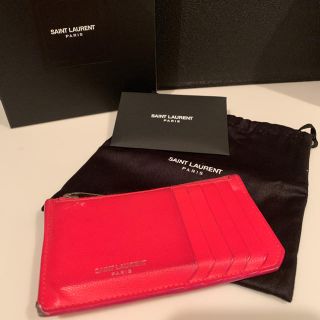 サンローラン(Saint Laurent)のSaint Laurent サンローラン カードケース ネオンピンク(名刺入れ/定期入れ)