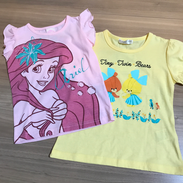 新品タグ付き110半袖Tシャツ2枚ディズニーラプンツェルアリエル.24 1