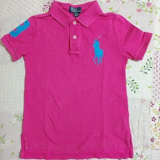 ポロラルフローレン(POLO RALPH LAUREN)のラルフローレンポロシャツ 100㎝ ピンク ブルーホース(Tシャツ/カットソー)