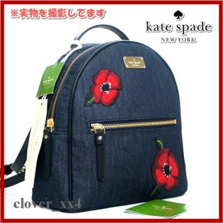 ケイトスペードニューヨーク(kate spade new york)のケイトスペード リュック サック 新品 花柄 デニム kate spadeバッグ(リュック/バックパック)