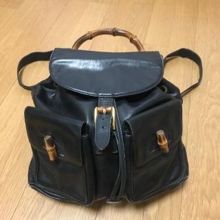 グッチ(Gucci)のGUCCIバンブーリュック ブラック ジャンク(リュック/バックパック)