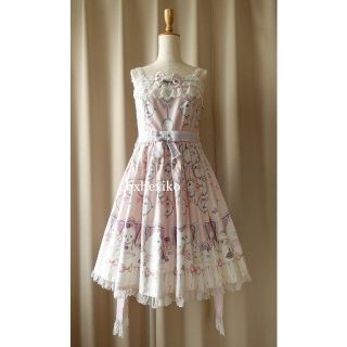 アンジェリックプリティー(Angelic Pretty)のANGELIC PRETTY 今井キラコラボ 猫のお茶会 JSK カチューシャ(ひざ丈ワンピース)