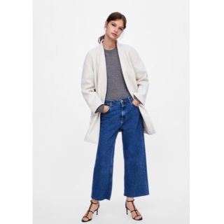 ザラ(ZARA)の【新品未使用】　ZARA コート　ホワイトベージュ(ロングコート)