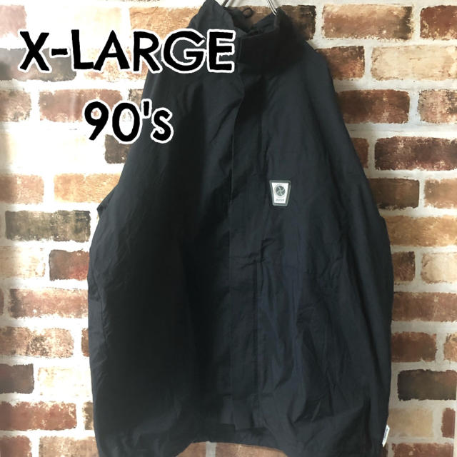XLARGE(エクストララージ)の［ XLARGE ］希少 90s エクストララージ ナイロンジャケット 黒 メンズのジャケット/アウター(ナイロンジャケット)の商品写真