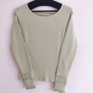 ミッシュマッシュ(MISCH MASCH)のミッシュマッシュ♡後編み上げ袖口レースニット(ニット/セーター)