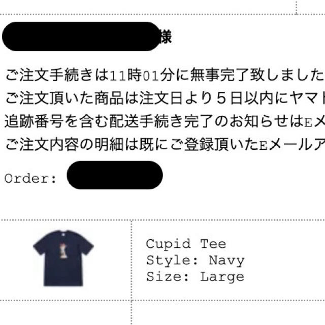 Supreme(シュプリーム)のsupreme Cupid tee large navy メンズのトップス(Tシャツ/カットソー(半袖/袖なし))の商品写真