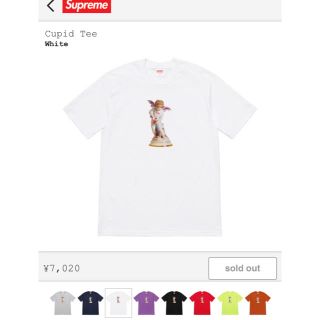 シュプリーム(Supreme)のSupreme Cupid Tee White M(Tシャツ/カットソー(半袖/袖なし))