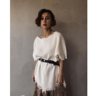 アメリヴィンテージ(Ameri VINTAGE)のWAFFLE DAMAGE KNIT TOP(その他)