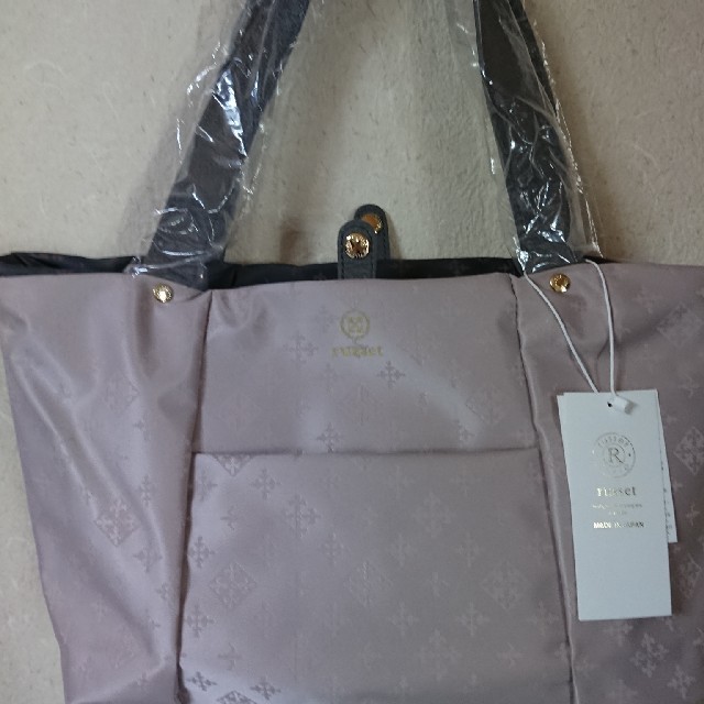 ラシットリバーシブルトート🌸 グレー&ピンク