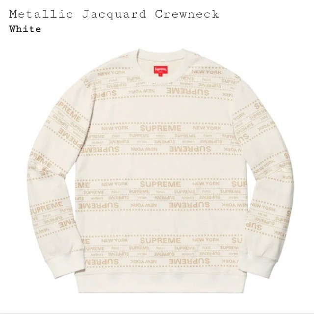 Supreme Metallic Jacquard Crewneck 白S