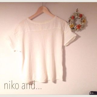 ニコアンド(niko and...)のniko and 綿麻レースニット(ニット/セーター)