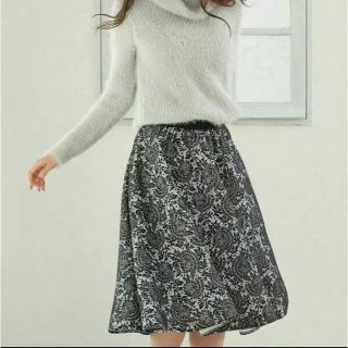 フィフス(fifth)の美品☆fifthレースフレアスカート(ひざ丈スカート)