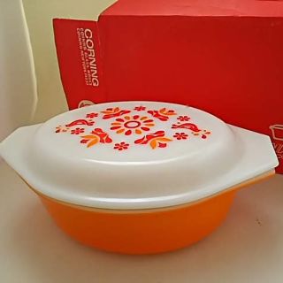 パイレックス(Pyrex)の超激レア オールドパイレックス フレンドシップ オーバル キャセロール カバー付(食器)