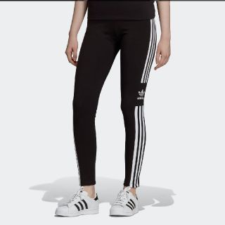 アディダス(adidas)の値下げ 新品 アディダス ロゴ レギンス ブラック L(レギンス/スパッツ)