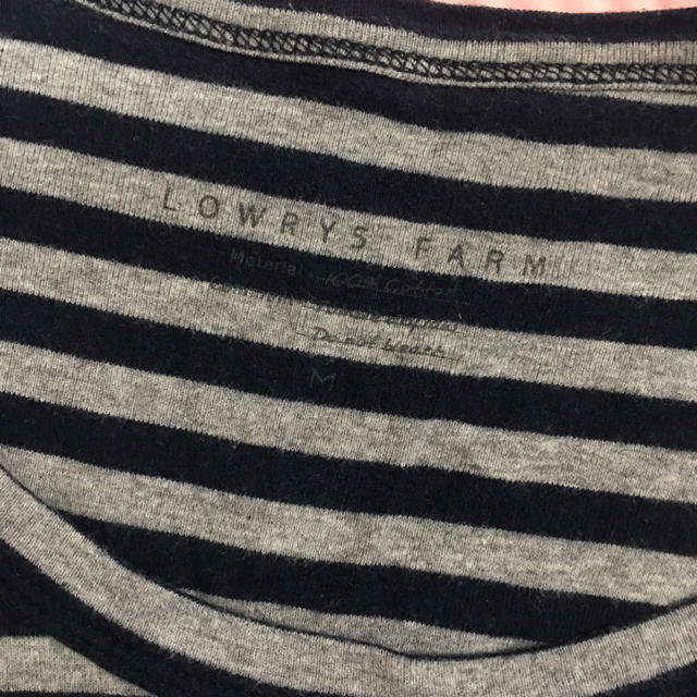 LOWRYS FARM(ローリーズファーム)のローリーズファーム ボーダーシャツ ロンT 長袖シャツ ロングTシャツ グレー紺 レディースのトップス(Tシャツ(長袖/七分))の商品写真