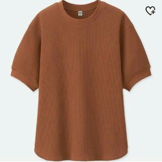 ユニクロ(UNIQLO)のユニクロ ◆ 茶 ◆ ワッフルクルーネックT ◆ 新品 ◆ タグ付
(カットソー(長袖/七分))