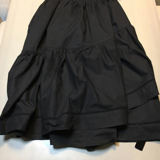 メルロー(merlot)の黒ギャザーいっぱいスカート(ロングスカート)