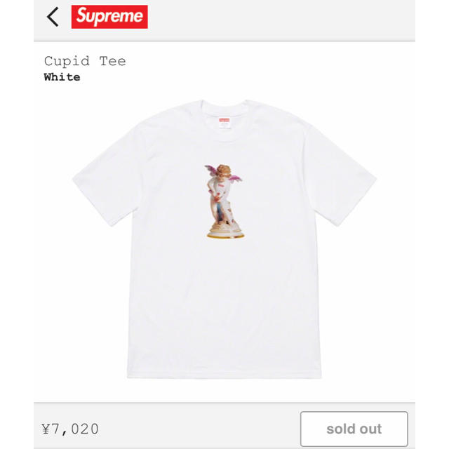 【値下げコメ歓迎】supreme  cupid tee Lサイズ