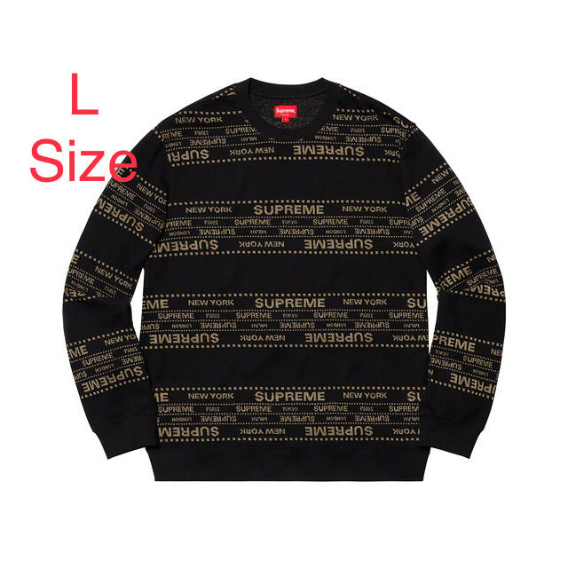 Supreme Metallic Jacquard Crewneck L 黒