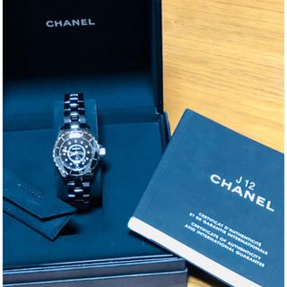 シャネル(CHANEL)のCHANEL腕時計 J12/セラミック/12Pダイヤインデックス/33mm 黒(腕時計)