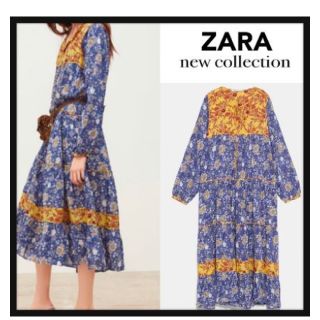 ザラ(ZARA)の★かよたん様専用★今季2019春物　ＺＡＲＡ花柄 ワンピース　貴重サイズXL(ロングワンピース/マキシワンピース)