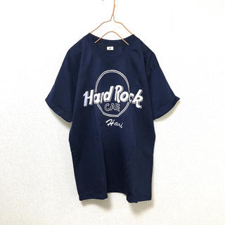 ロックハード(ROCK HARD)のHard Rock Cafe ハードロックカフェ Tシャツ ネイビー 古着(Tシャツ(半袖/袖なし))