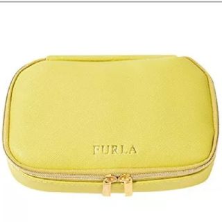 フルラ(Furla)の未使用　「FURLA」ミラーつきジュエリーポーチ ライム(ポーチ)