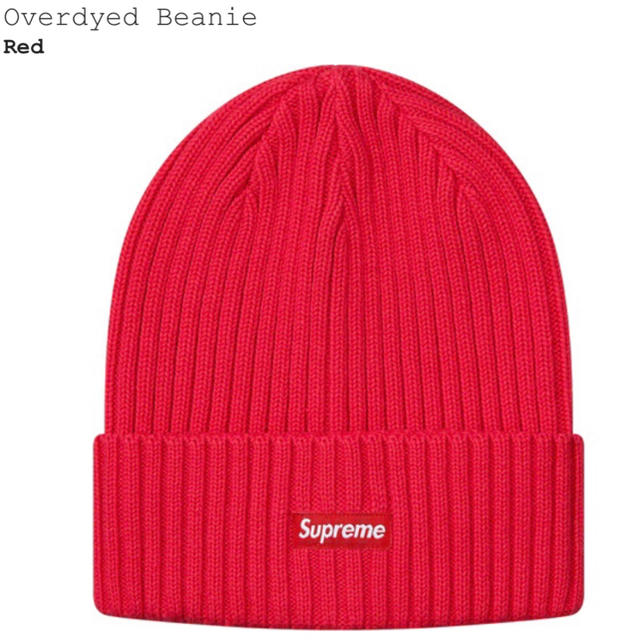 19SS Supreme Overdyed Beanie Red