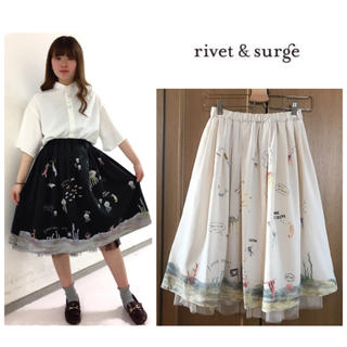 リベットアンドサージ(rivet & surge)の新品♡リベット&サージ♡海底プリントリバーシブルスカート(ひざ丈スカート)