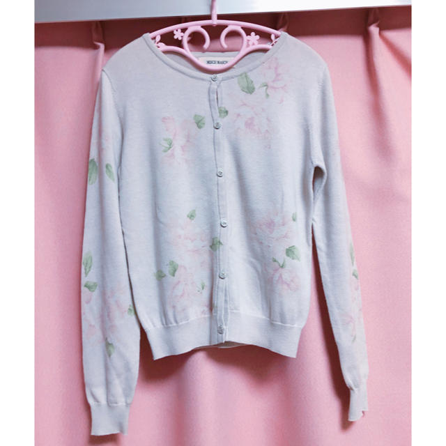 MISCH MASCH(ミッシュマッシュ)のカーディガン 春服 花柄 グレー レディースのトップス(カーディガン)の商品写真