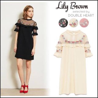 リリーブラウン(Lily Brown)のLily Brown 刺繍ワンピース(ミニワンピース)