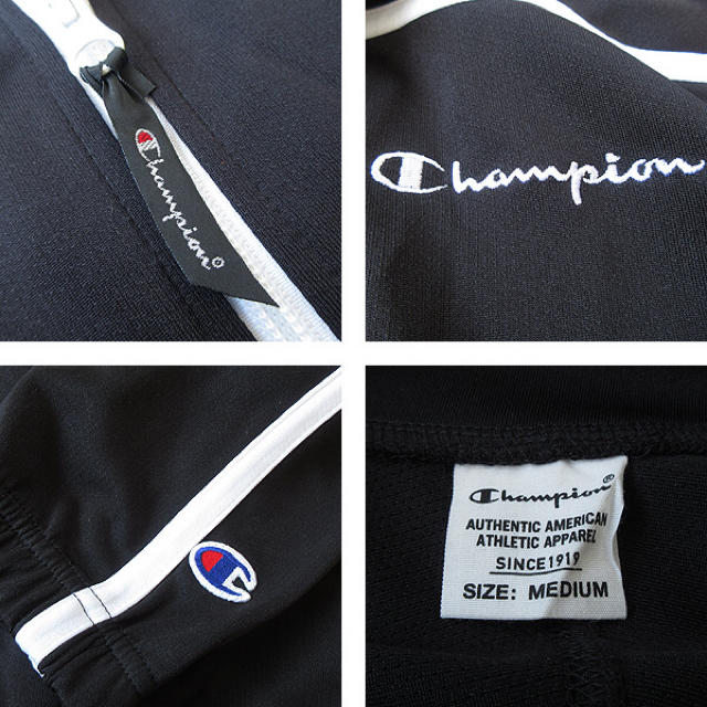 Champion(チャンピオン)の超美品 Mサイズ チャンピオンメンズ ジャージ/ジャケット ブラック メンズのトップス(ジャージ)の商品写真