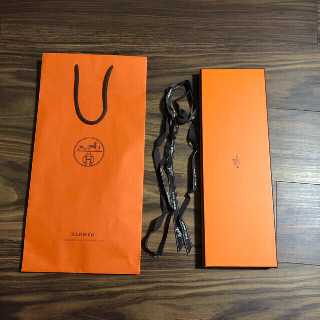 【美品】HERMES エルメス ネクタイ 箱 リボン 紙袋 プレゼント