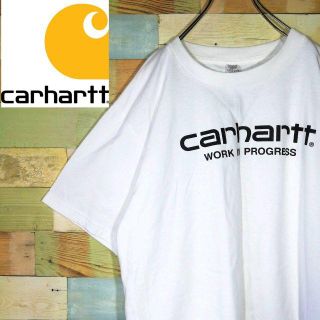 カーハート(carhartt)の古着 カーハート ビッグロゴ WIP ホワイト Tシャツ(Tシャツ/カットソー(半袖/袖なし))