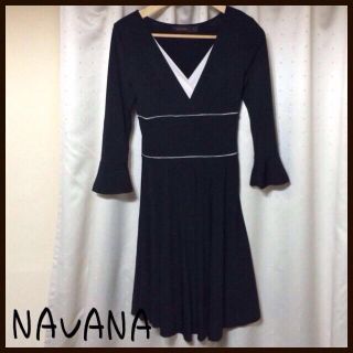 ナバーナ(NAVANA)のカシュクール上品ワンピ(ひざ丈ワンピース)