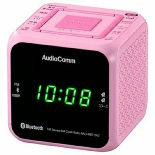 クロックラジオ(ピンク)  FM/ AM 💜可愛い 防災グッズ💜(置時計)