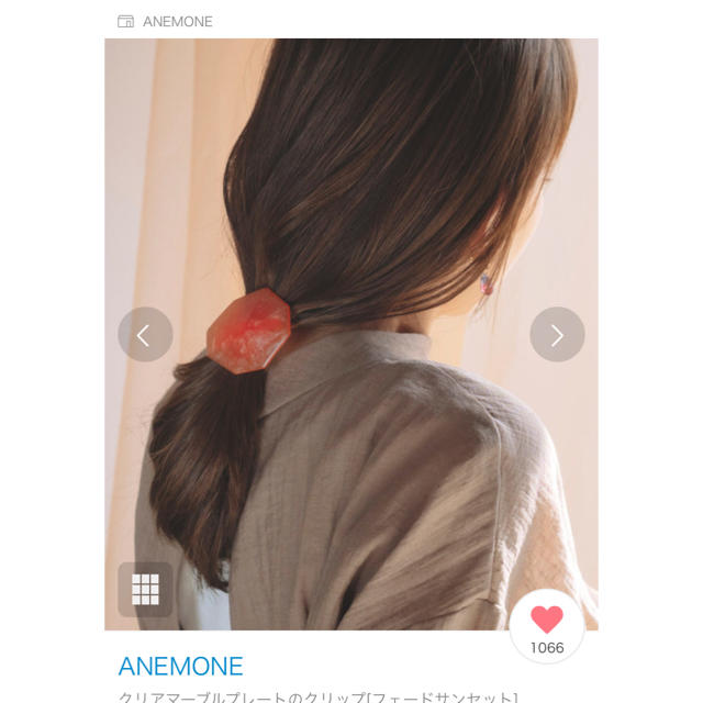 Ane Mone(アネモネ)のANEMONE:今期クリアマーブルプレートのクリップ レディースのヘアアクセサリー(バレッタ/ヘアクリップ)の商品写真