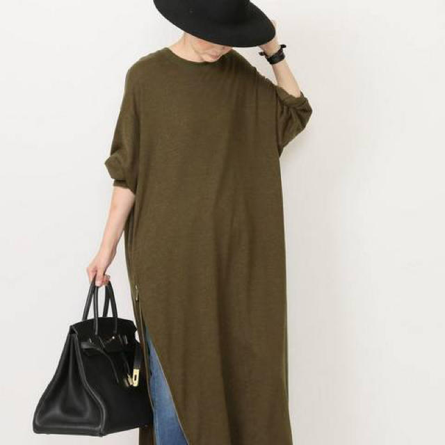 AMERICANA 19SS ハイネックサイドZIPスウェットワンピース カーキ www ... AMERICANA 19SS ハイネックサイドZIPスウェットワンピース カーキ