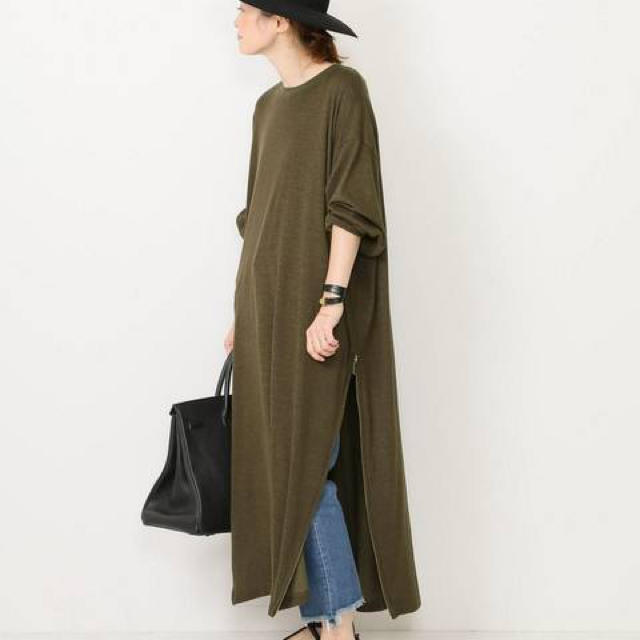 AMERICANA 19SS ハイネックサイドZIPスウェットワンピース カーキ www ... AMERICANA 19SS ハイネックサイドZIPスウェットワンピース カーキ