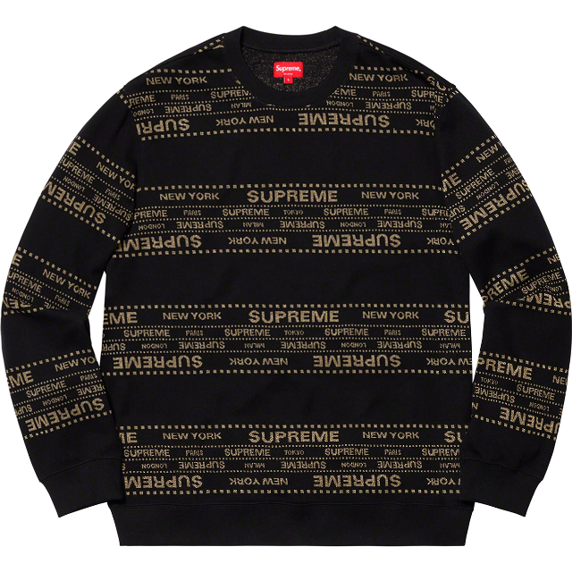 込み XL Supreme Metallic Jacquard Crewneckメンズ