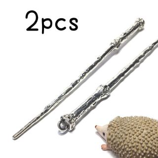 [T99](2個)アンティークバンブーデザインかんざしパーツ(各種パーツ)