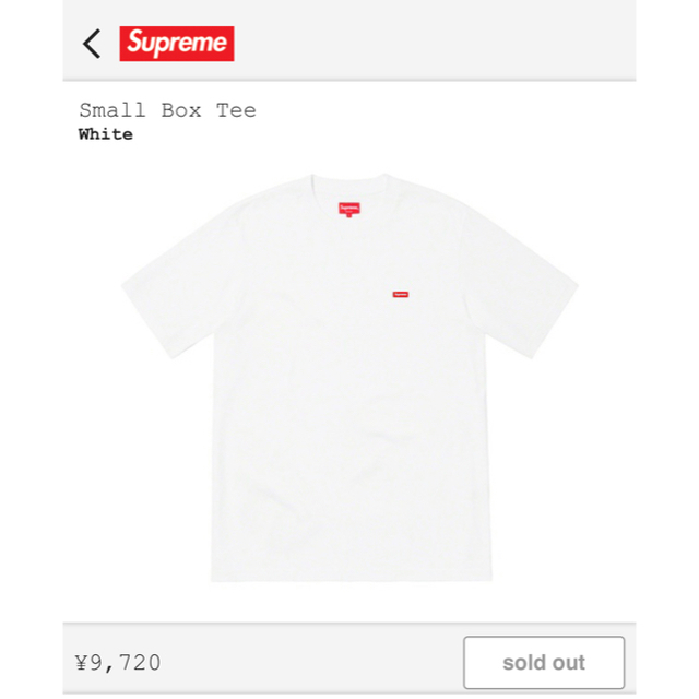 Supreme(シュプリーム)のsmall Boxlogo Tee  2019SS メンズのトップス(Tシャツ/カットソー(半袖/袖なし))の商品写真